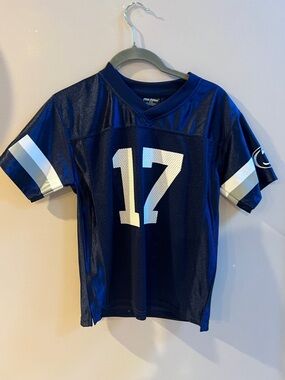 Pro Edge Navy Blue Kids Football Jersey with White Number 17